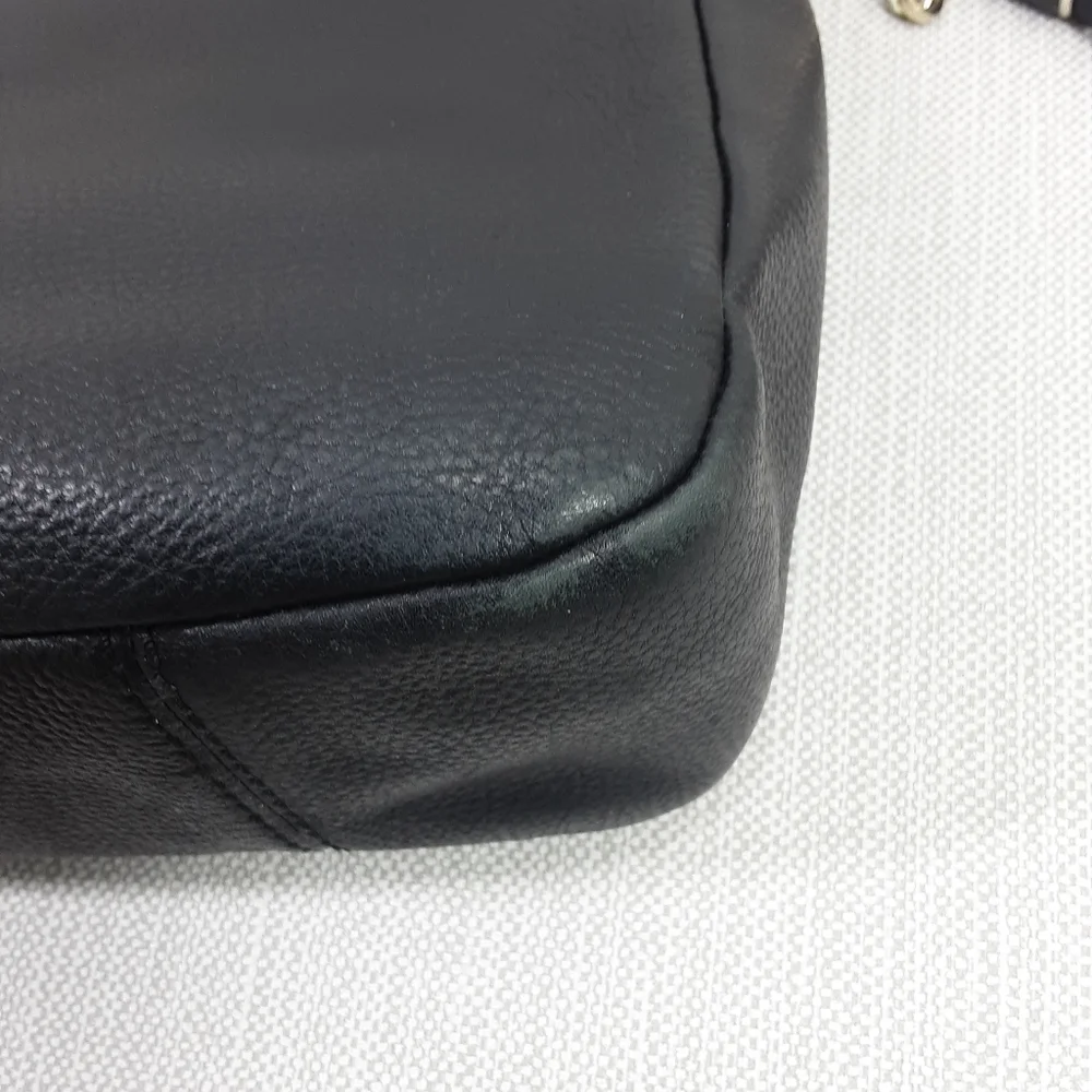 Kate Spade New York Black Pebbled Leather Shoulder Bag Hobo Flaw